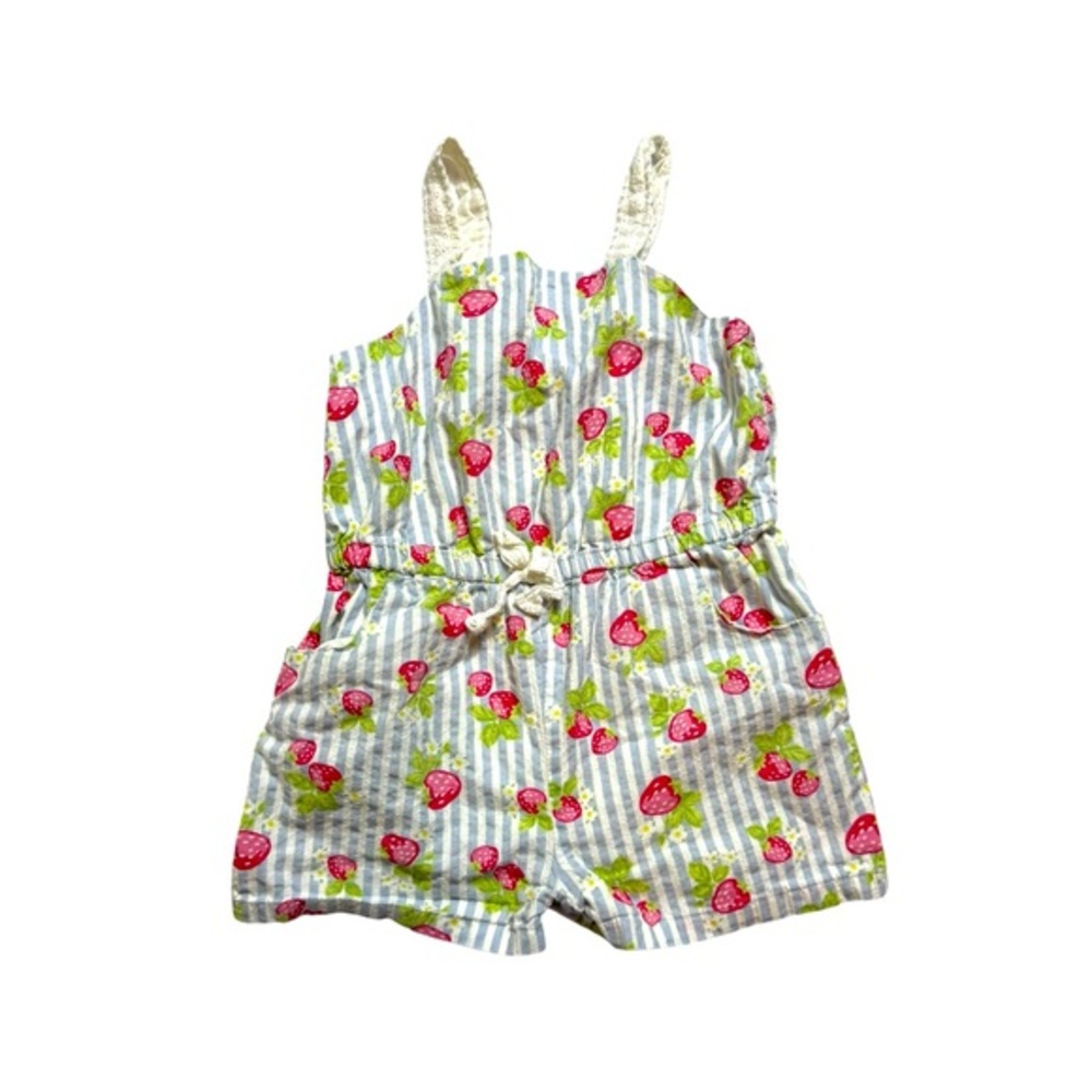 Tommy Bahama Striped‎ Strawberry Print Romper Size 4T Girl's
